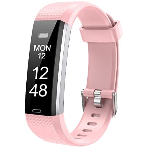 Image of Runlio Fitness Tracker with Sleep Monitor, Activity Tracker with Step and Calories Counter, IP67 Waterproof Fitness Watch with Pedometer Stopwatch for Women Men, Pink