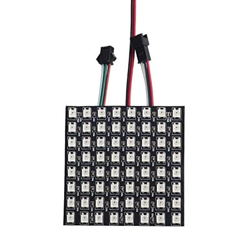 Image of BTF-LIGHTING WS2812B ECO RGB Alloy Wires 5050SMD Individual Addressable 8X8 256 Pixels LED Matrix Panel Flexible FPCB Full Color Works with K-1000C,SP107E,etc Controllers Image Video Text Display DC5V