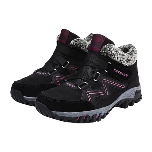 Image of hotter shoes for women clearance Winter Boots for Women uk Warm Snow Shoes Hiking Work Comfy Boots Waterproof Short Boots Fur Lined Wide Fit Boots Ankle Boots women's trekking & hiking footwear