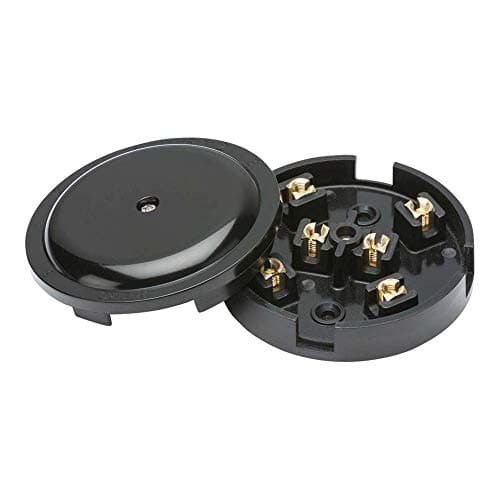 Image of Knightsbridge White Square edge Plastic 20A Junction Box 6-Terminal - Black (89mm)