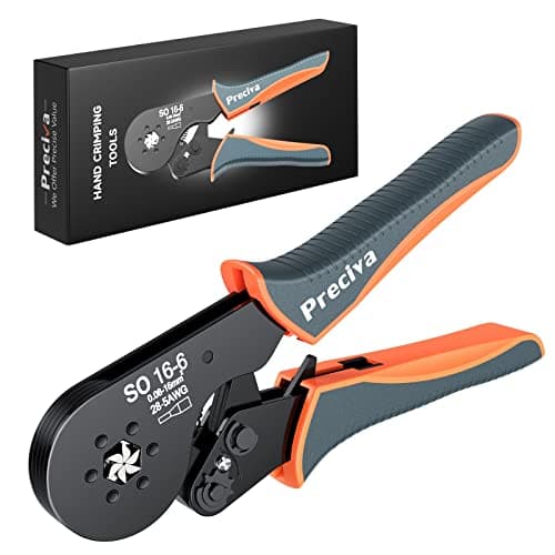 Image of Preciva AWG 28-5 Hexagonal Crimping Pliers - Self-Adjustable Ratchet Crimping Tool for Ferrule Sizes 0.08-16mm²