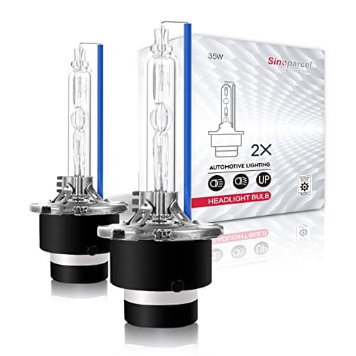 Image of Sinoparcel D2S Xenon Bulb, 8000K White, 35W 3600LM, Whiter & Brighter D2S Headlight Bulb, Suitable for 66240 66240CBI 66240XN2 85122 85122XV2C1, Pack of 2
