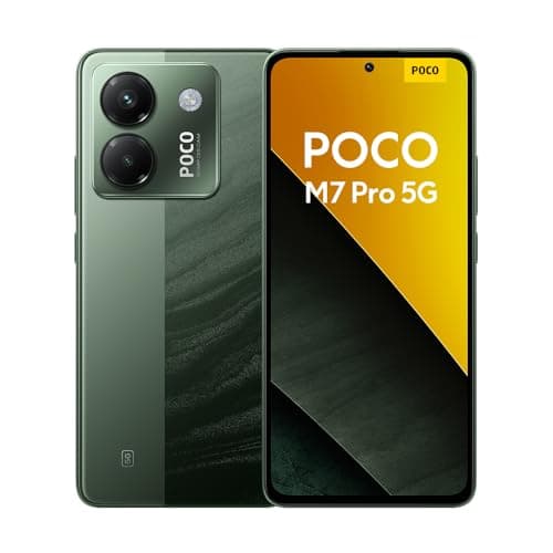Image of POCO M7 Pro 5G Smartphone, 12+512GB, Green, Clear 50MP Sony camera with OIS, 5110mAh battery, 45W turbo charging, 120Hz eye-care AMOLED display (No power adapter included)