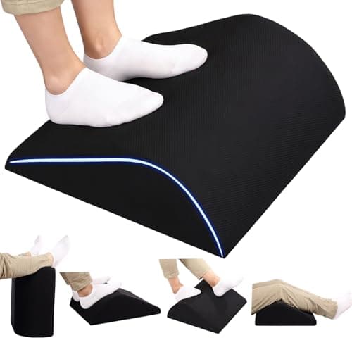 Image of Opuvidity Foot Rest for Under Desk at Work，Ergonomic Under Desk Footrest Tilting Footrest with，for Work, Home, Gaming, Computer, Office Chair Black