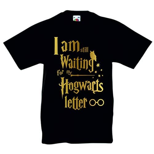 Image of I Am Still Waiting for My Hogwarts Letter T-Shirt - Harry Potter Inspired Wizard Magic Birthday Gift for Boys or Girls T Shirt Age 3-4 to Age 12-13 (Age 3-4, Black)