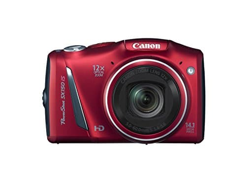 Image of Canon PowerShot SX150 IS Digital Camera - Red (14.1 MP, 12x Optical Zoom) 3.0 inch LCD with Wide Viewing Angle (Renewed)