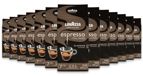 Image of Lavazza, Espresso Italiano Classico, Ground Coffee, 12 Packs of 250g, Ideal for Moka Pot or Filtered Coffee, Sweet & Aromatic Taste, Intensity 5/10, Flowery & Fruity Notes, 100% Arabica, Light Roast