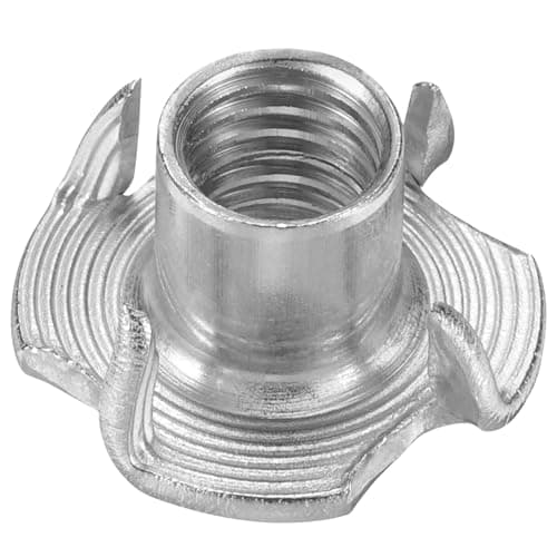 Image of sourcing map M10x13mm T-Nuts 4 Pronged Tee Nut 304 Stainless Steel Threaded Inserts for for Wood, Rock Climbing Holds, Cabinetry, Furniture 25pcs