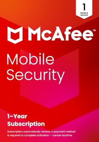 Image of McAfee MMP0AUNR1RAAD Mobile Security Plus Subscription Licence, 1 Year, 1 Device
