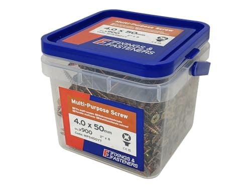 Image of Multi-Purpose Pozi Compatible Screw CSK ST ZYP 4.0 x 50mm Tub 900