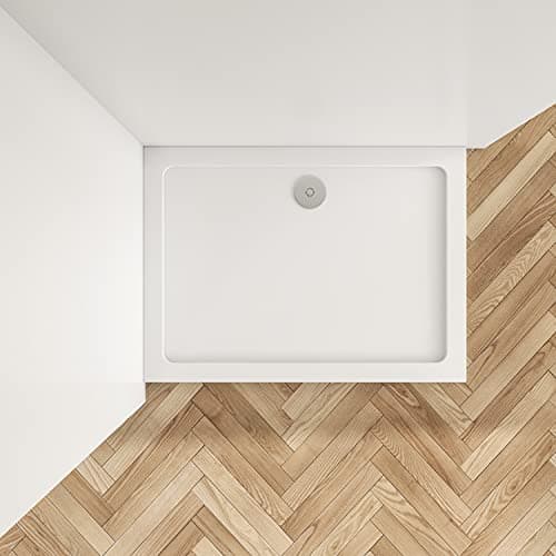 Image of Biubiubath 1000 x 800mm New Stone Tray Shower Enclosure Walk in Bathroom Rectangle + Free Waste