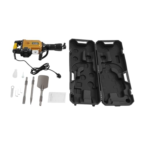 Image of ROGONPDK 1700W Electric Demolition Hammer Drill, Jack Hammer Concrete Breaker Heavy Duty with 3 Chisels (Flat/Point/Scraper), Anti-Vibration Handle for Concrete Removal Trenching Patio