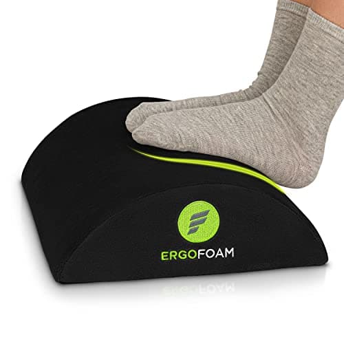 Image of ErgoFoam Ergonomic Foot Rest for Under Desk | Premium Velvet Soft Foam Footrest for Under Desk | Most Comfortable Office Foot Rest in The World for Lumbar, Back, Knee Pain | Foot Stool Rocker (Black)