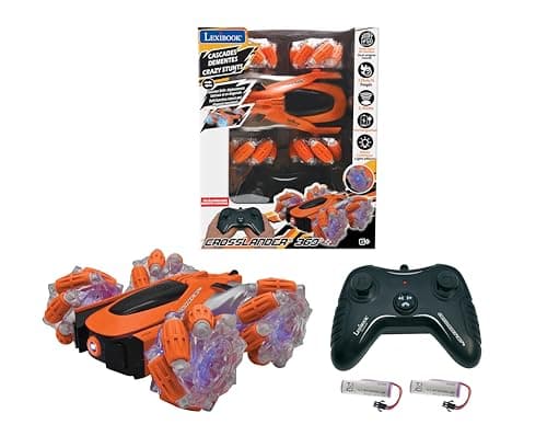 Image of LEXIBOOK - Crosslander Glow-in-the-dark radio control car, remote control, rechargeable, electronic action game, Orange/Black, RC21LXB