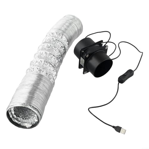 Image of ESD Smoke Absorber Fan with Ducting, Portable USB Solder Fume Extractor for Electronics Workbench, 3-Speed Desk Soldering Smoke Eater for DIY and Professional(Fan plus 6m pipe)