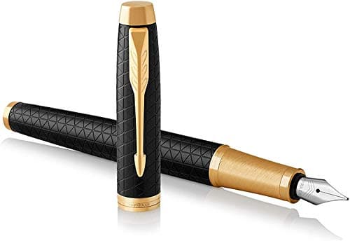 Image of Parker IM Fountain Pen | Premium Black | Fine Nib with Blue Ink Refill | Gift Box