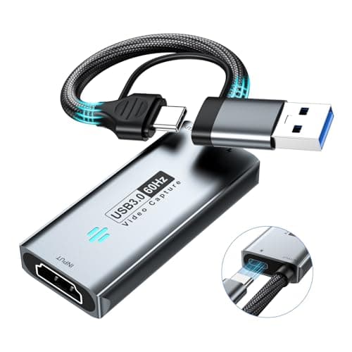 Image of Papeaso USB 3.0 Video Capture Card, HDMI to USB-A/C Capture Card with pd, 1440P 30fps & 1080P 60fps Video Capture, for Streaming, Teaching,Gaming, Video conferencing or Live Broadcasting