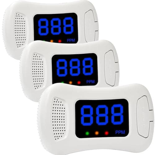 Image of Carbon Monoxide Detector, Carbon Monoxide Alarm Battery Operated with LCD Digital Display,EN 50291 CO Alarms Monitor 85 Sound Warning And Light Alarm for Home Safety (AA Battery NOT Included)