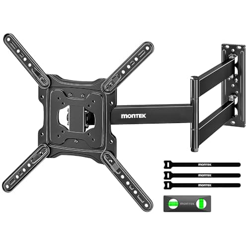 Image of monTEK TV Wall Bracket for 23-65 Inch TVs, 728mm Extra Long Arm, Full Motion TV Wall Mount with Swivel & Tilt, Corner TV Bracket for Flat & Curved Screens up to 35 kg, Max VESA 400x400mm
