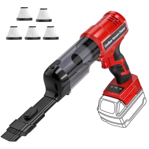 Image of Adisipsoarin Cordless Vacuum Cleaner for Milwaukee M18 18V Battery, Electric Handheld Vacuum Cleaner with 105AW Powerful Suction, Portable Vacuum Cleaner for Floor, Carpet, Car(Battery Not Included)