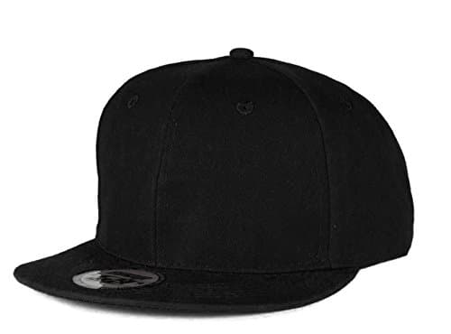 Image of MFAZ Morefaz Ltd Kids Two Tone Snapback Flat Peak Cap Boy Girl Children Summer Sun Hat Protection Sport (Black)