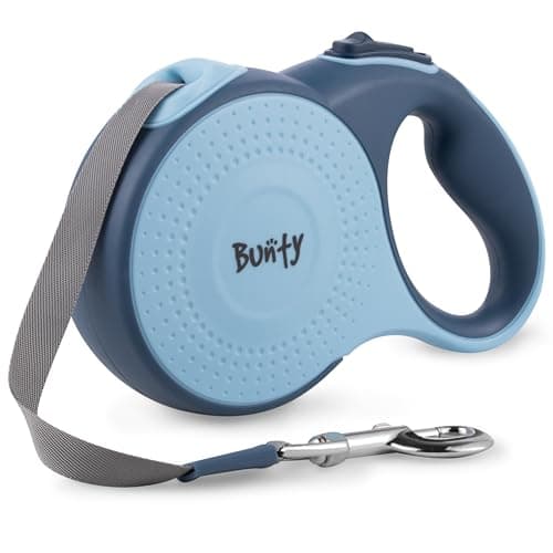 Image of Bunty Retractable Dog Lead - Instant Lock System, Stainless Steel Retractor, Soft Rubber Handle, Strong Nylon Dog Leash - Small to Medium Extendable Dog Lead, 40kg, 8m Long, Blue