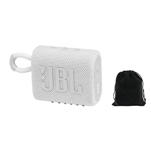 Image of JBL Go 3 - for Portable Use - Speaker with Bluetooth - Built in Battery Waterproof and Dustproof - Includes Storage Pouch (White)