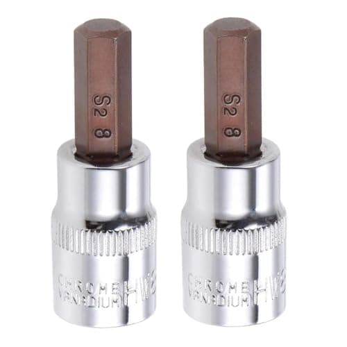 Image of 2PCS Juttzzei Hex Bit Socket, 3/8" Drive x H8 (8mm) Allen Key Socket, Premium S2 Alloy Steel 8mm Hex Bit with 1.89" Length for Torque Wrench, Ratchet Wrench, Impact Power Drills