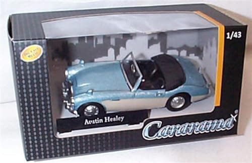 Image of Corgi cararama open top blue milky austin healey vehicle 1:43 scale diecast model