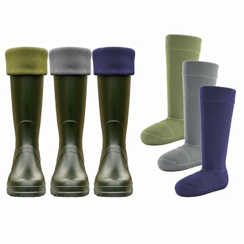 Image of CLUCO Mens Wellington Boot Socks - Long Fleece Welly Socks, Ideal Walking Hiking Thermal Socks, Boot Liners, Welly Warmers Assorted Colours (UK, Numeric, 6, 11, Regular, Regular, 1, ASSORTED)