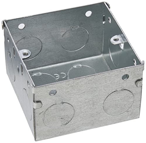 Image of Merriway BH04061 47mm (1.7/8 inch) Depth Single 1-Gang Metal Flush Mount Back Pattress Box , Grey