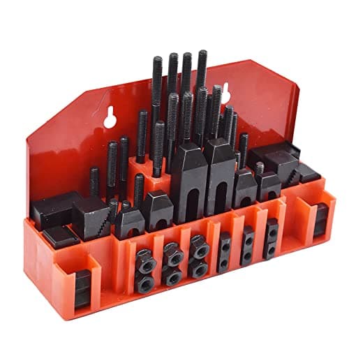 Image of raseparter 58 Pcs Pro-Series 7/16 Inch T-Slot Hold Down Clamp Clamping Kit Replacement for Bridgeport Mill Set Up Set (3/8-16)