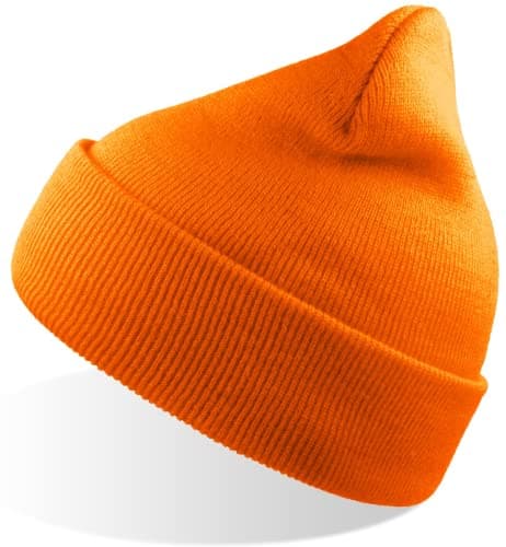 Image of COOZO Unisex Wind Beanie with Turn Up Double Skin - Orange - One Size
