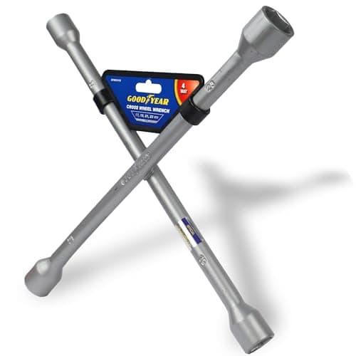Image of Goodyear Professional Fixed 4 Way Cross Wheel Wrench Nut 17/19/ 21 / 23mm Car Truck Van Tyre Heavy Duty