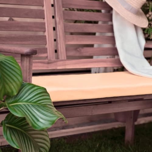 Image of Garden mile 2 Seater Garden Bench - Cushion Pad Outdoor Indoor Garden Furniture Cushions - 108cm x 45cm x 5cm Cream Coloured Seat Cushion - Non Slip Water-Proof Bench Cushion (Cream)