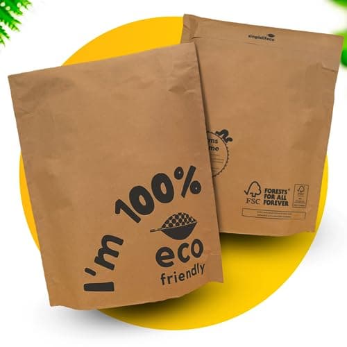 Image of Simplelifeco UK FSC Certified, Eco Friendly Paper Mailing Bags (14 x 17”) | 100% Recyclable Planet Positive Postage Bags | B Corp (Pack of 10)