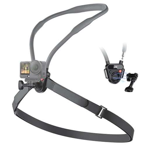 Image of JJC Magnetic Neck Mount for Hero 13 12 11 with Chest Strap,Quick Release Chest Mount for DJI Osmo Action 6 5 Pro 4 3 & Insta 360 Ace Pro/Pro 2,Magnetic POV Sports Camera Holder Adapter for Vlogging