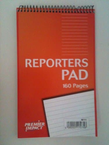Image of Reporters Pad 160 pages- SIZE 125 X 203 MM RULED FEINT - 80 LEAVES