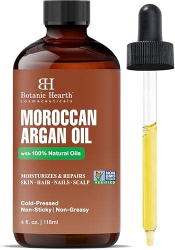 Image of Botanic Hearth Moroccan Argan Hair Oil 4 Fl Oz (118 ml) | Scalp Treatment for Hair Loss, Dry & Frizzy Hair Repair, Deep Nourishing Oil for All Hair Types | 100% Natural and Vegan