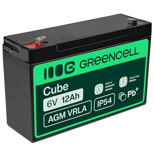 Image of Green Cell 6V 12Ah (4.6mm) 12000mAh VRLA AGM Battery