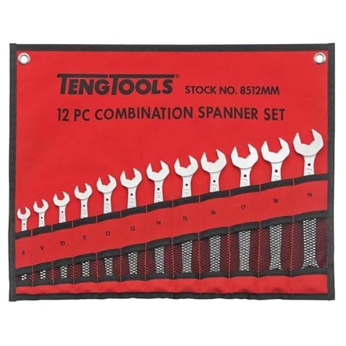 Image of Teng Tools 8512MM Combination Spanner Set Anti Slip Tool Roll 12 Pieces