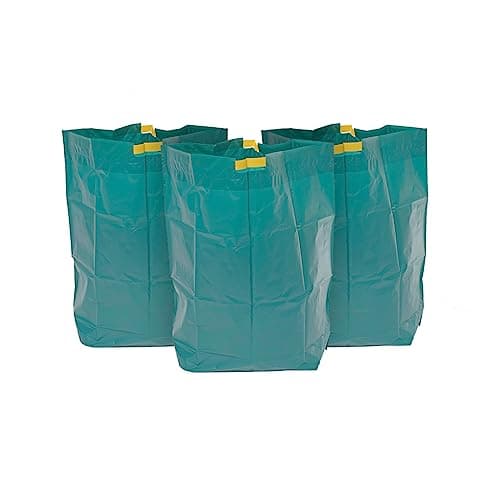 Image of Kordis Reusable Garden Waste Bags- Pack Of 3 Sacks. Heavy Duty Stand Up Garden Bags With Drawstring Handles. Large Waterproof Foldable Bag For Garden Waste & Rubbish- 85L Capacity, Green.