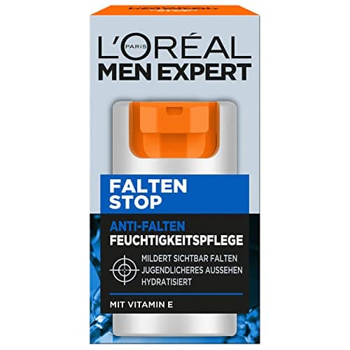 Image of L'Oréal Men Expert Face Care Against Wrinkles for Men, Anti-Ageing Moisturiser Against Skin Aging and Dark Circles, Face Cream for Men with Vitamin E, Wrinkle Stop, 1 x 50 ml