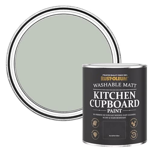 Image of Rust-Oleum Green Kitchen Cupboard Paint in Matt Finish - Chalk Green 750ml