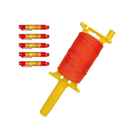 Image of Multifunctional Masons Line Dispenser 540Ft Braided Nylon String with 5 Point Leveling Systems for Practical Marking Line with Builts in Levels