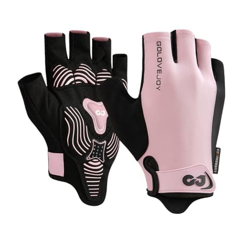 Image of flintronic Gym Gloves, Breathable Training Gloves with Microfiber Fabric, No-Slip Silicone Padded Palm Protection and Extra Grip, Fitness Gloves for Men&Women, Weight Lifting/Cross Fit/Cycling (Pink)