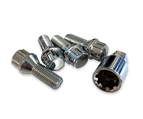 Image of BIMECC M14x1.5 Locking Wheel Bolts/Nuts - Silver - 60 Degree Taper - Fits Most Audi | Mercedes | SEAT | Skoda | VW - For use with AFTERMARKET wheels only