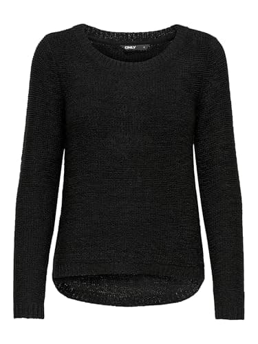 Image of ONLY Women's Onlgeena Xo L/S Pullover Knt Noos Jumper, Black (Black), 12 UK