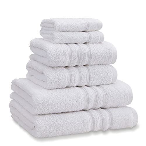 Image of Catherine Lansfield Zero Twist Cotton 6 Piece Towel Bale Set White