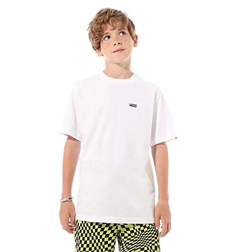 Image of Vans Boy's Left Chest Tee Boys Regular Fit Round Collar Short Sleeve T - Shirt, White (White White), Medium (Manufacturer Size: M)